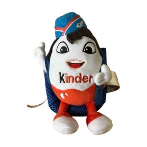 KINDER Surprise Egg Flight Attendant w/Backpack Let’s Play Kids At Heart Plush